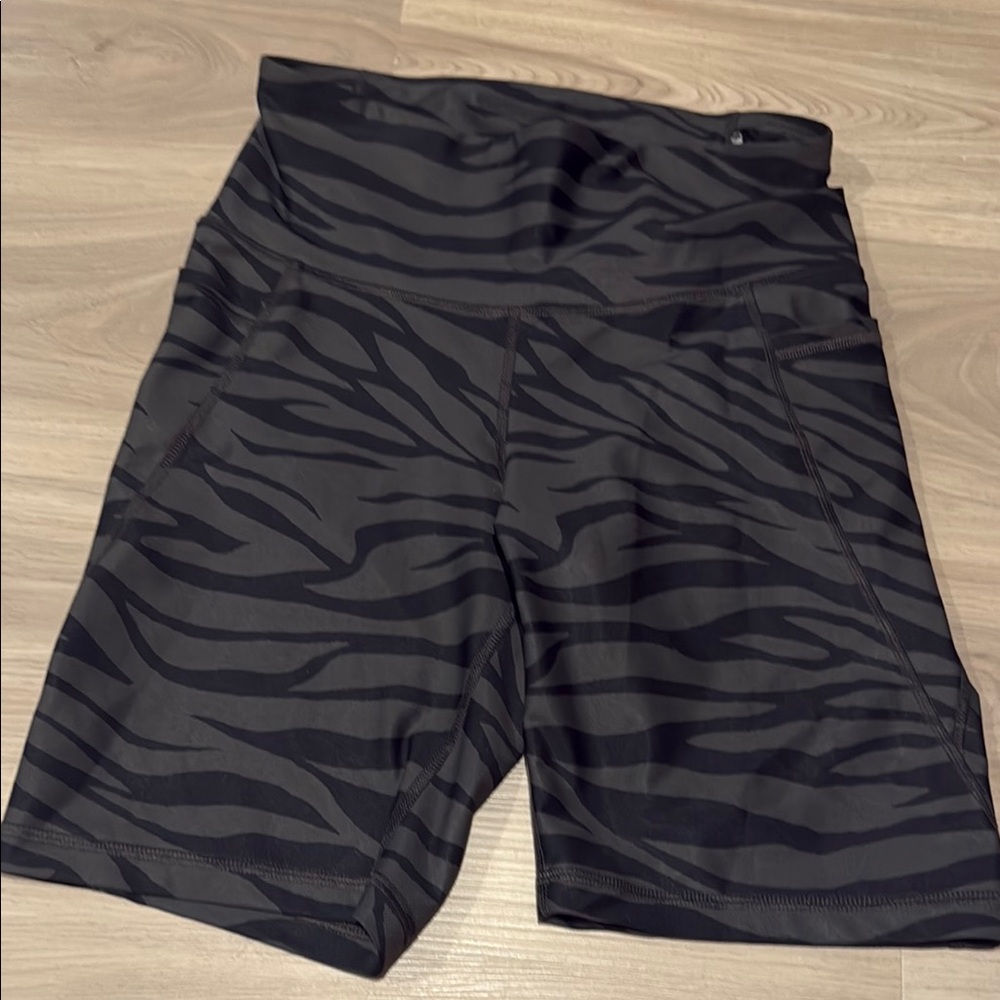 Old Navy Black Zebra Print Biker Shorts